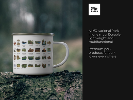 Camping Mug All 63 National Park Checklist