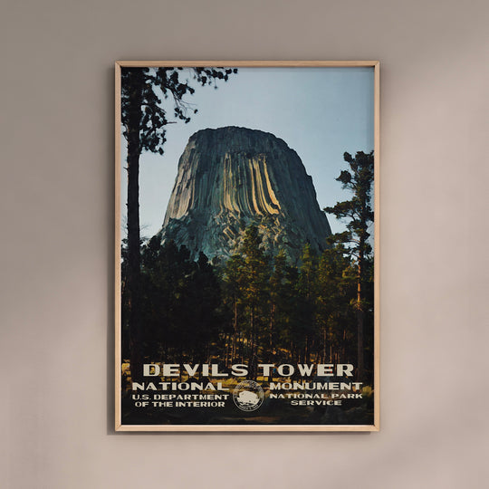Devils Tower National Monument Poster WPA Style