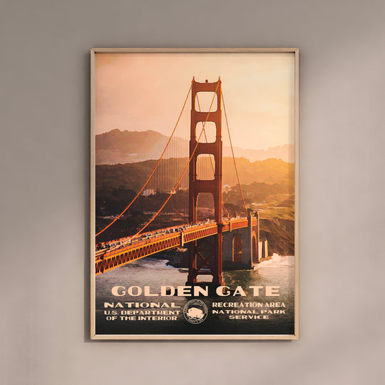 Golden Gate National Recreation Area Poster WPA Style