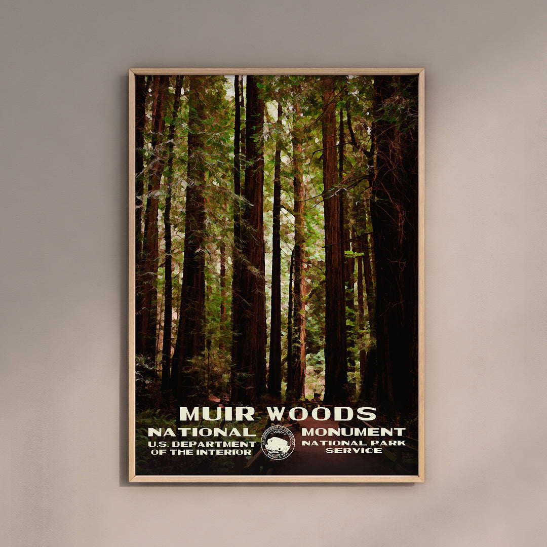 Muir Woods National Monument Poster WPA Style