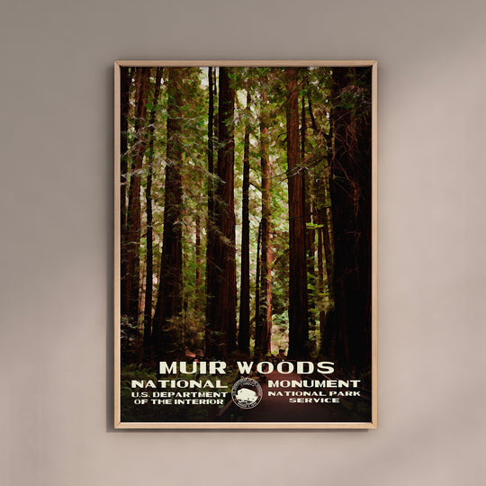 Muir Woods National Monument Poster WPA Style