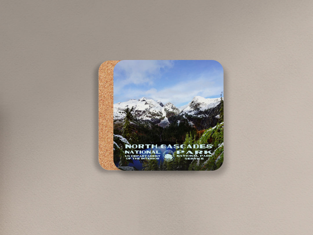 North Cascades National Park cork back coaster