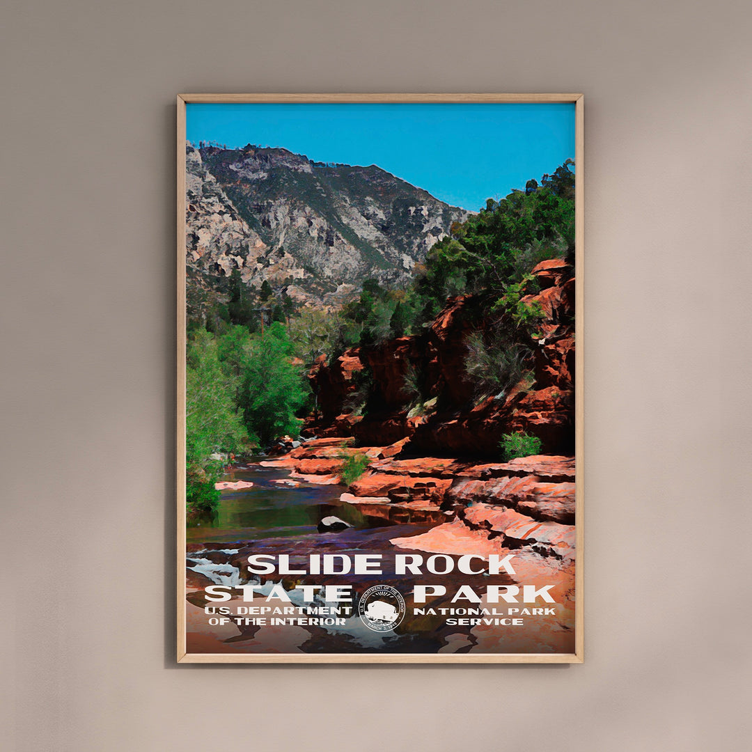 Slide Rock State Park Poster WPA Style