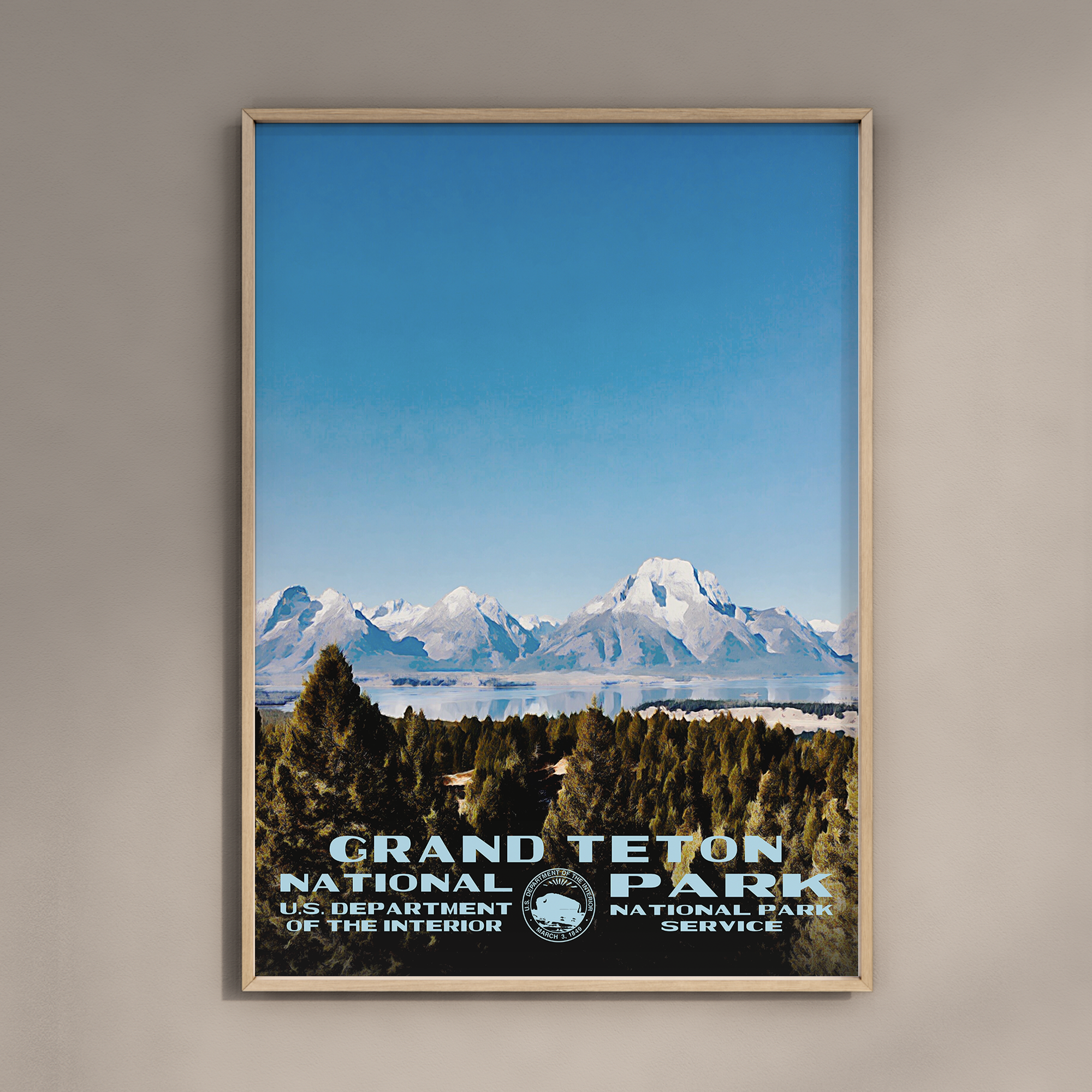 Grand Teton National Park Poster WPA Style – The Parks Brand