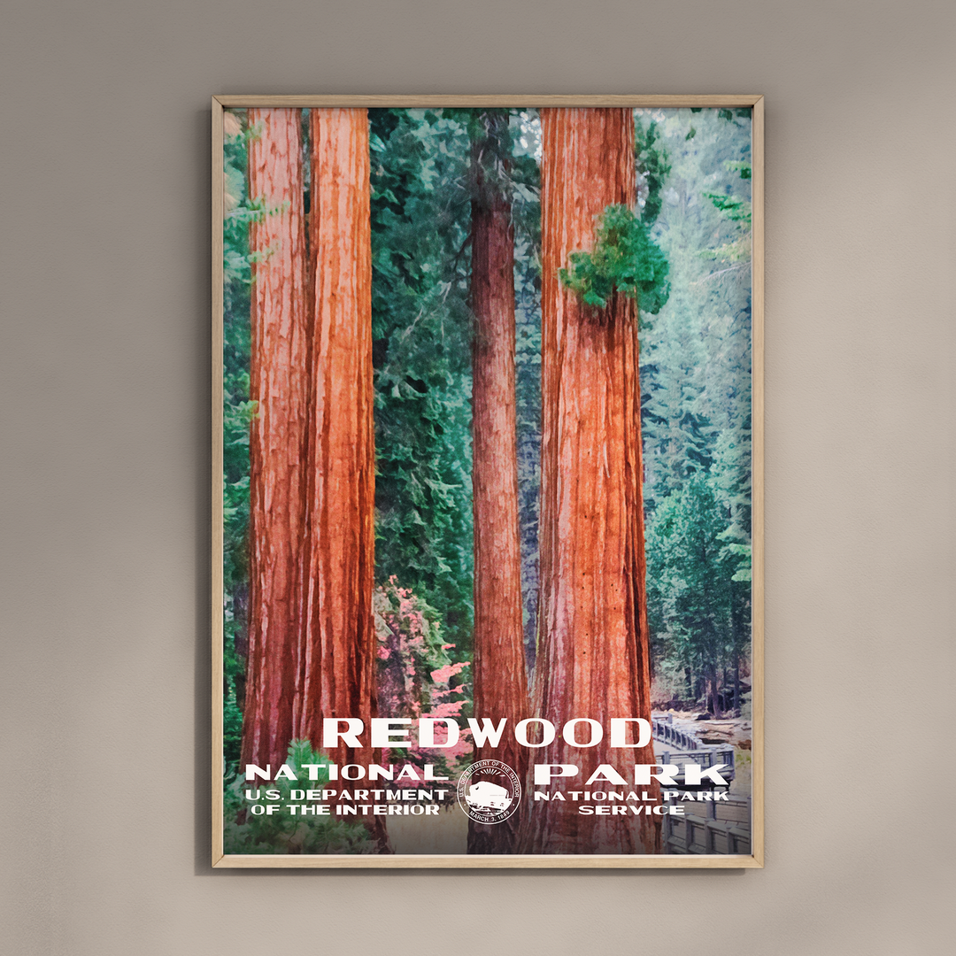 a poster hanging on a wall in a room