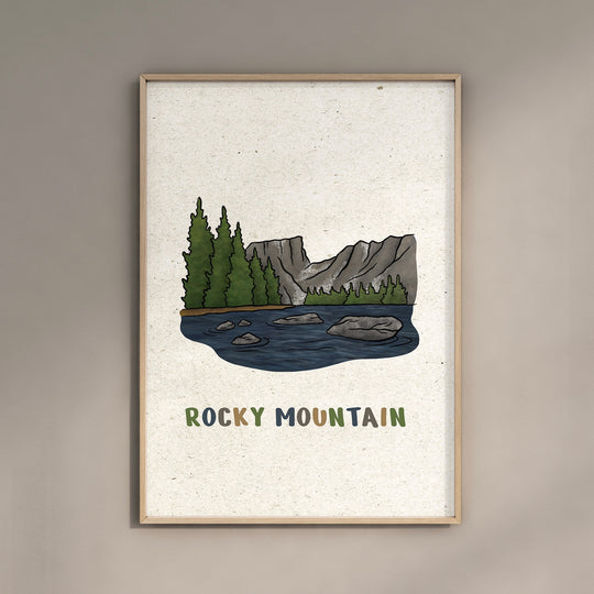 a picture of a rocky mountain lake with trees
