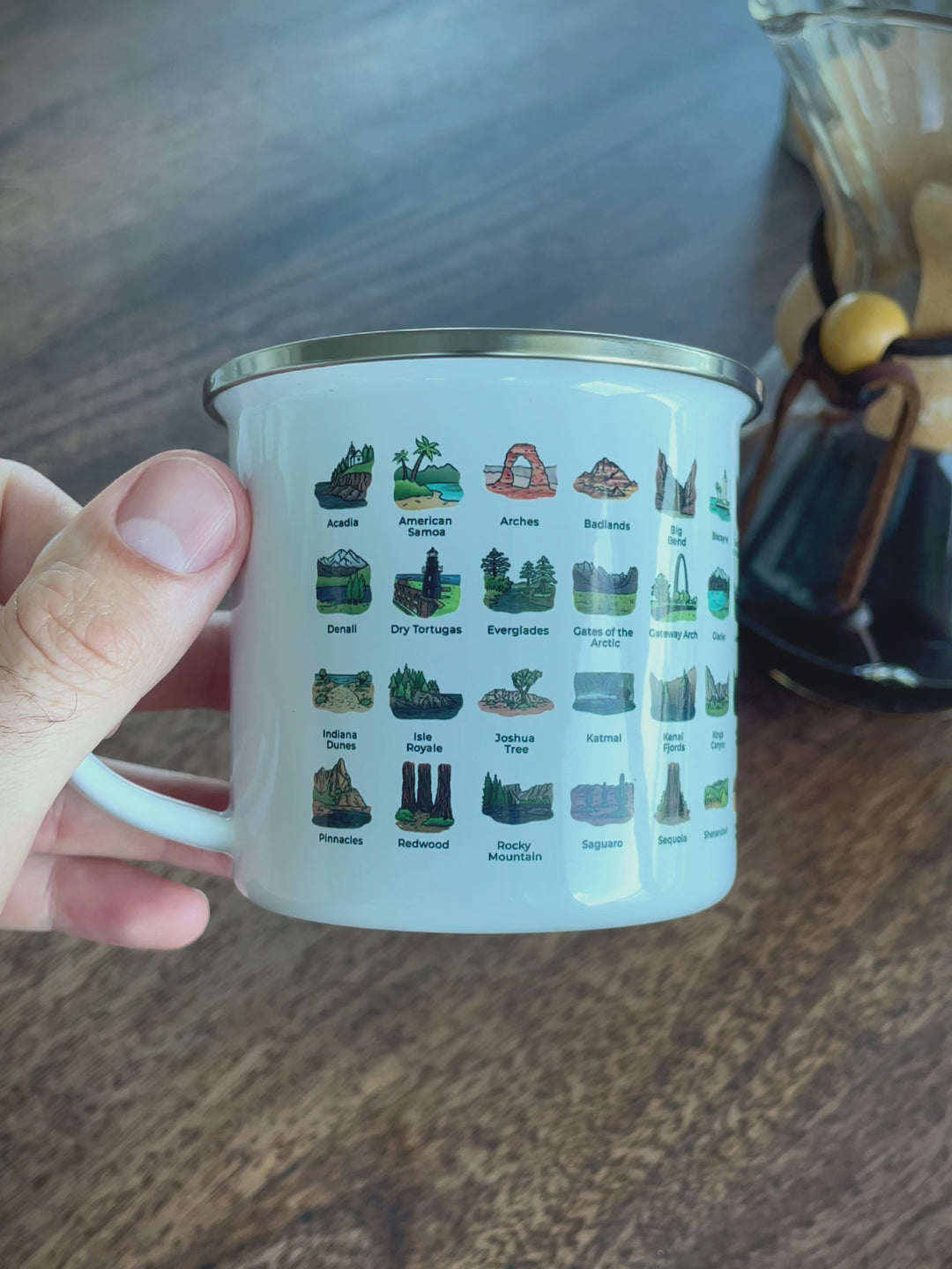 Camping Mug All 63 National Park Checklist
