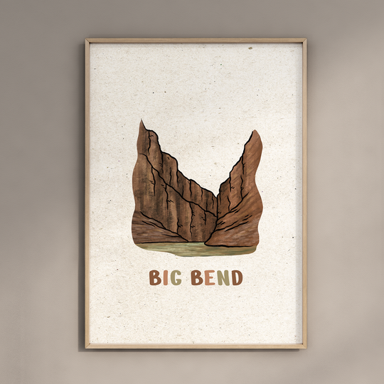 a picture of a big bend on a wall