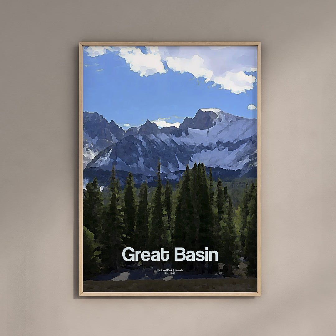 a picture of a mountain range with the words great basin above it