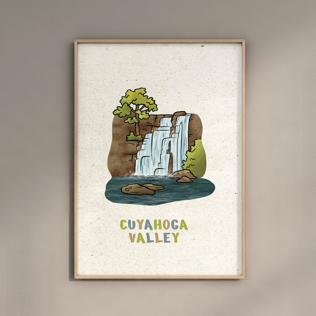 a picture of a waterfall in a frame