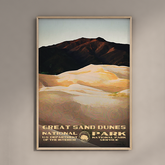 Great Sand Dunes National Park Poster WPA Style