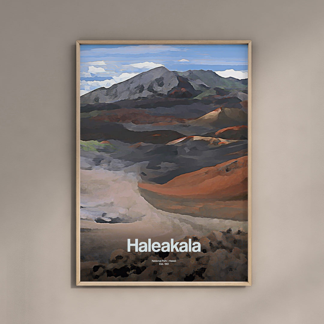 a picture of a mountain range with the words haleakala on it