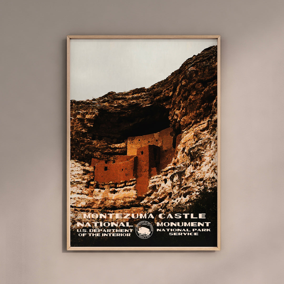 Montezuma Castle National Monument Poster WPA Style