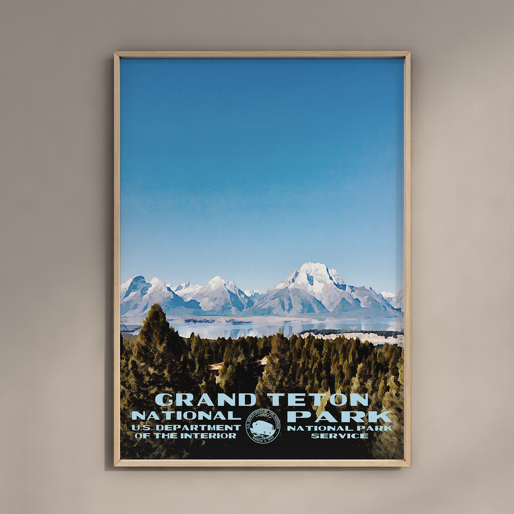 Grand Teton National Park Poster WPA Style – The Parks Brand
